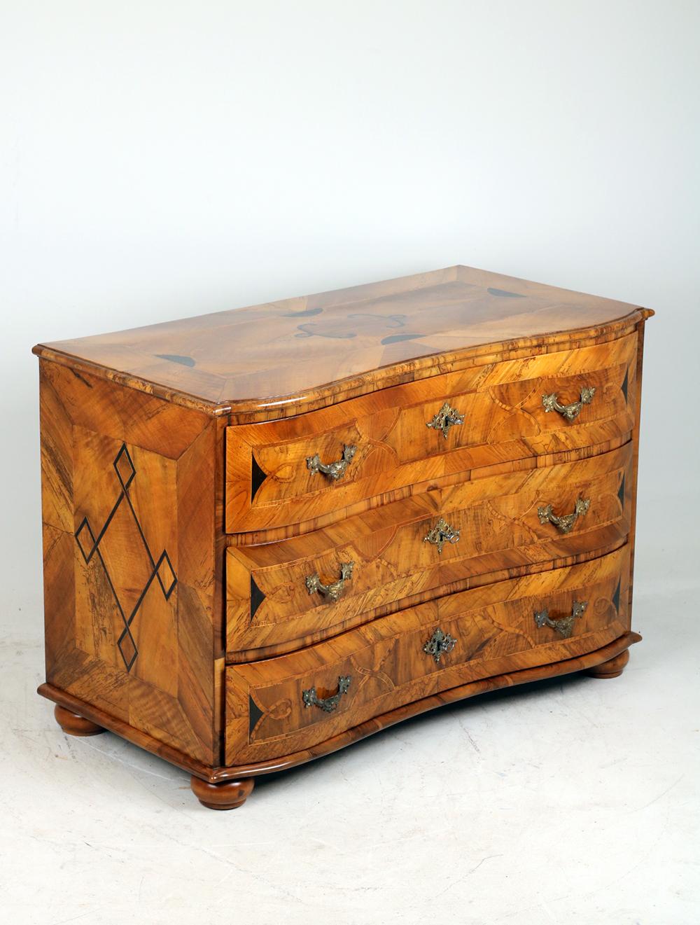 Polished 18th Century Baroque Chest of Drawers