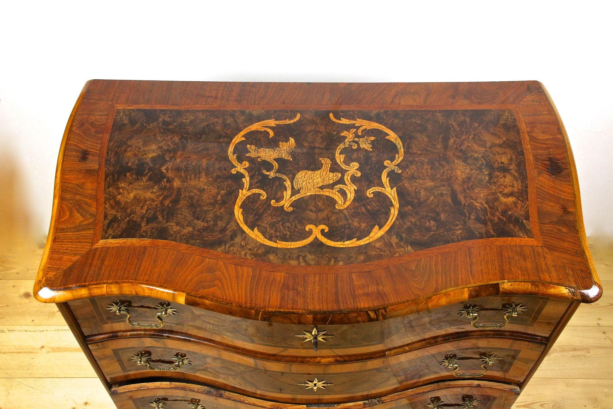 18th Century Baroque Chest of Drawers with Marquetry Works, Germany circa 1760 In Good Condition In Lichtenberg, AT