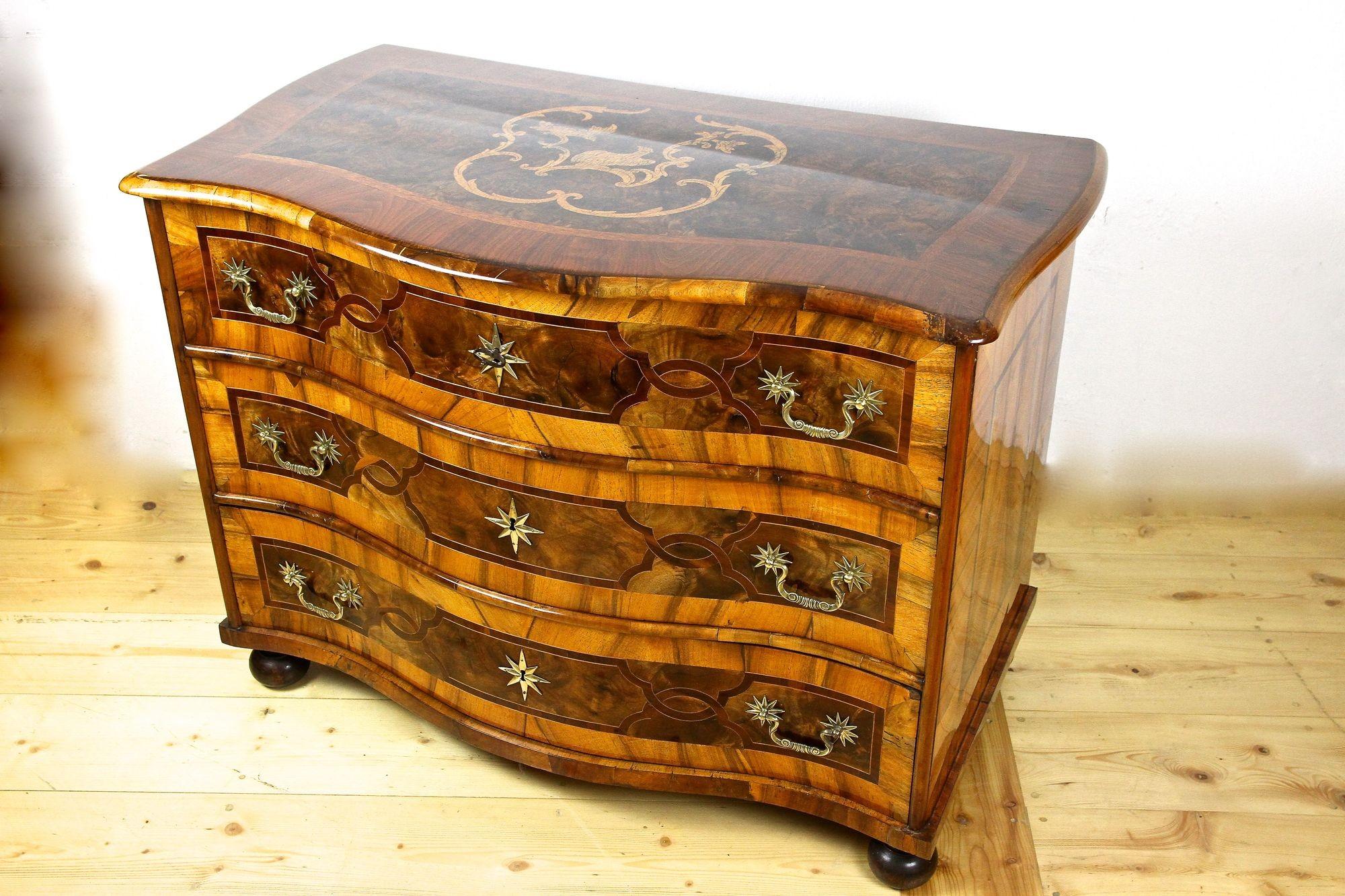 18th Century Baroque Chest of Drawers with Marquetry Works, Germany circa 1760 3