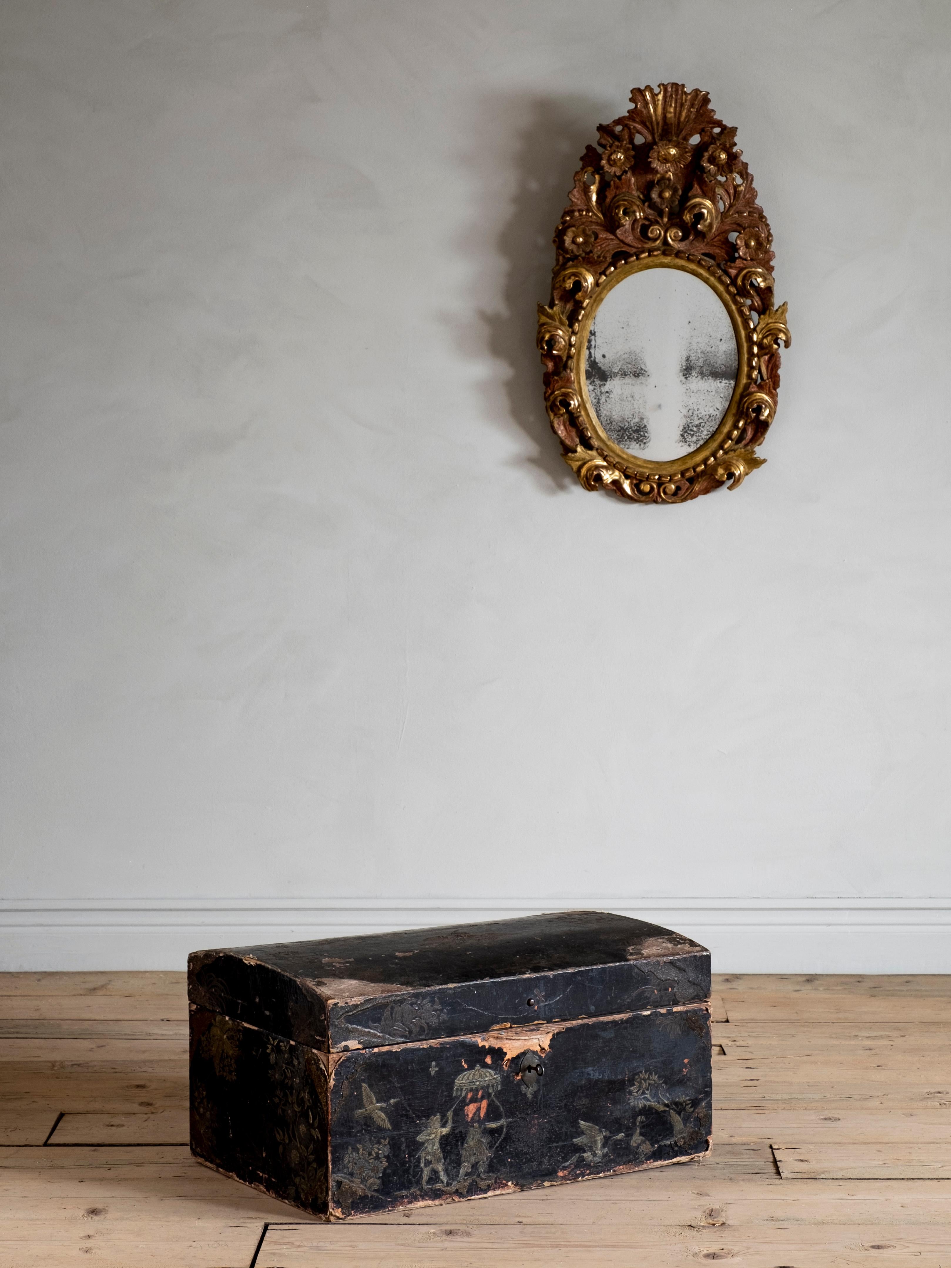 Swedish 18th Century Baroque Chinoiserie Chest