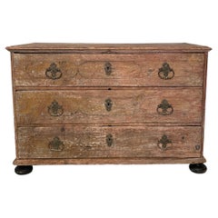 18th Century Baroque Commode in Light Brown Pine, Around 1780