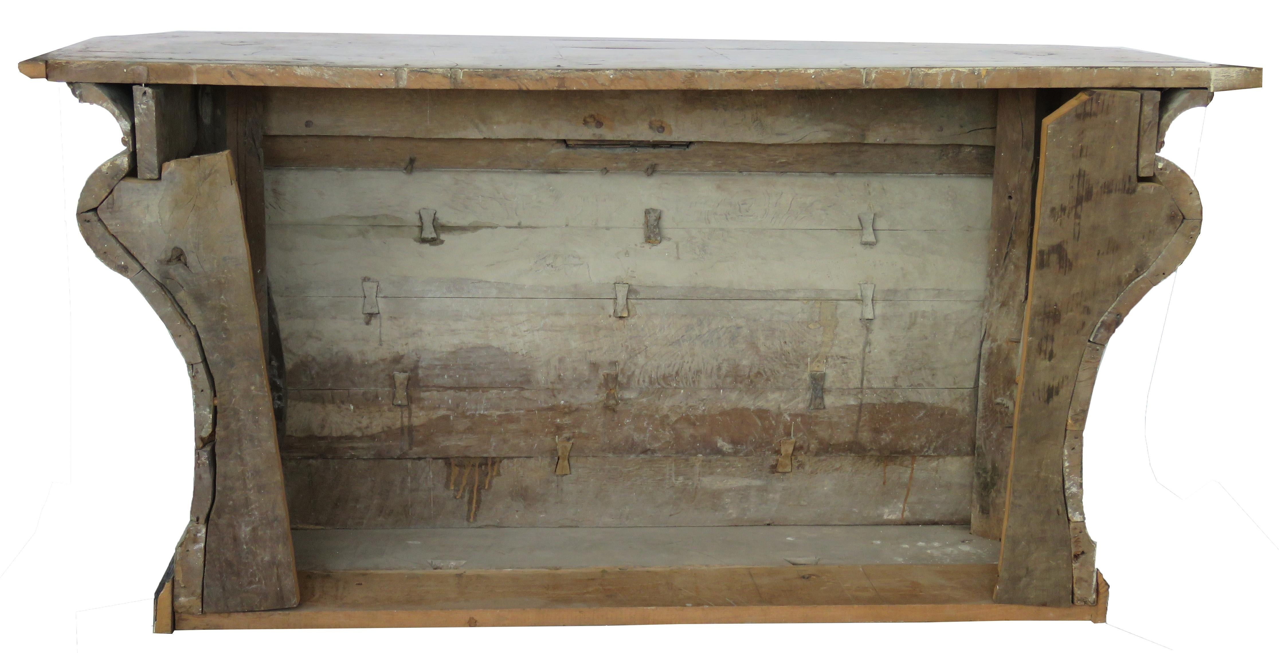 18th Century Baroque Faux Marble and Giltwood Console For Sale 10