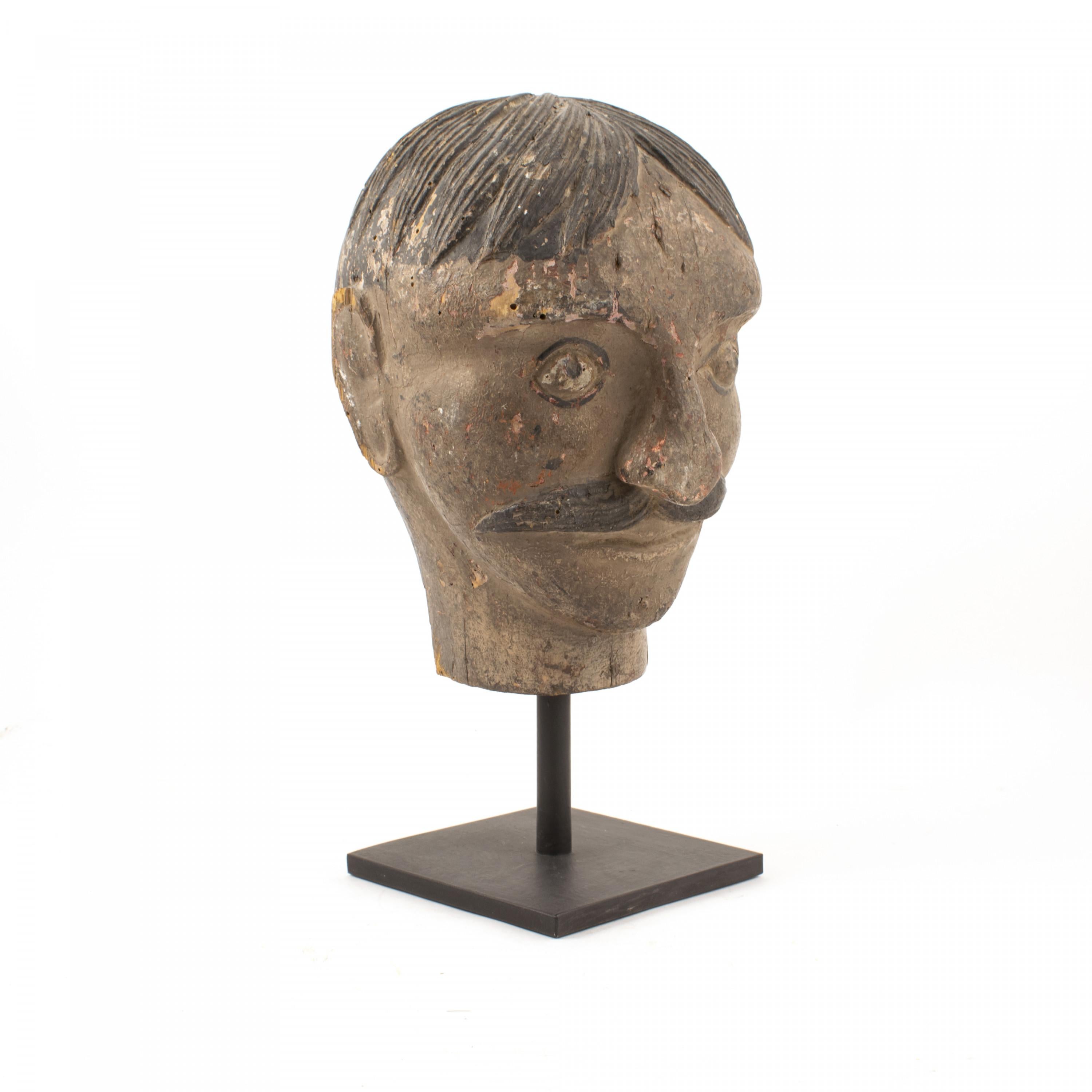 18th Century and Earlier 18th Century Baroque Head Carving of 