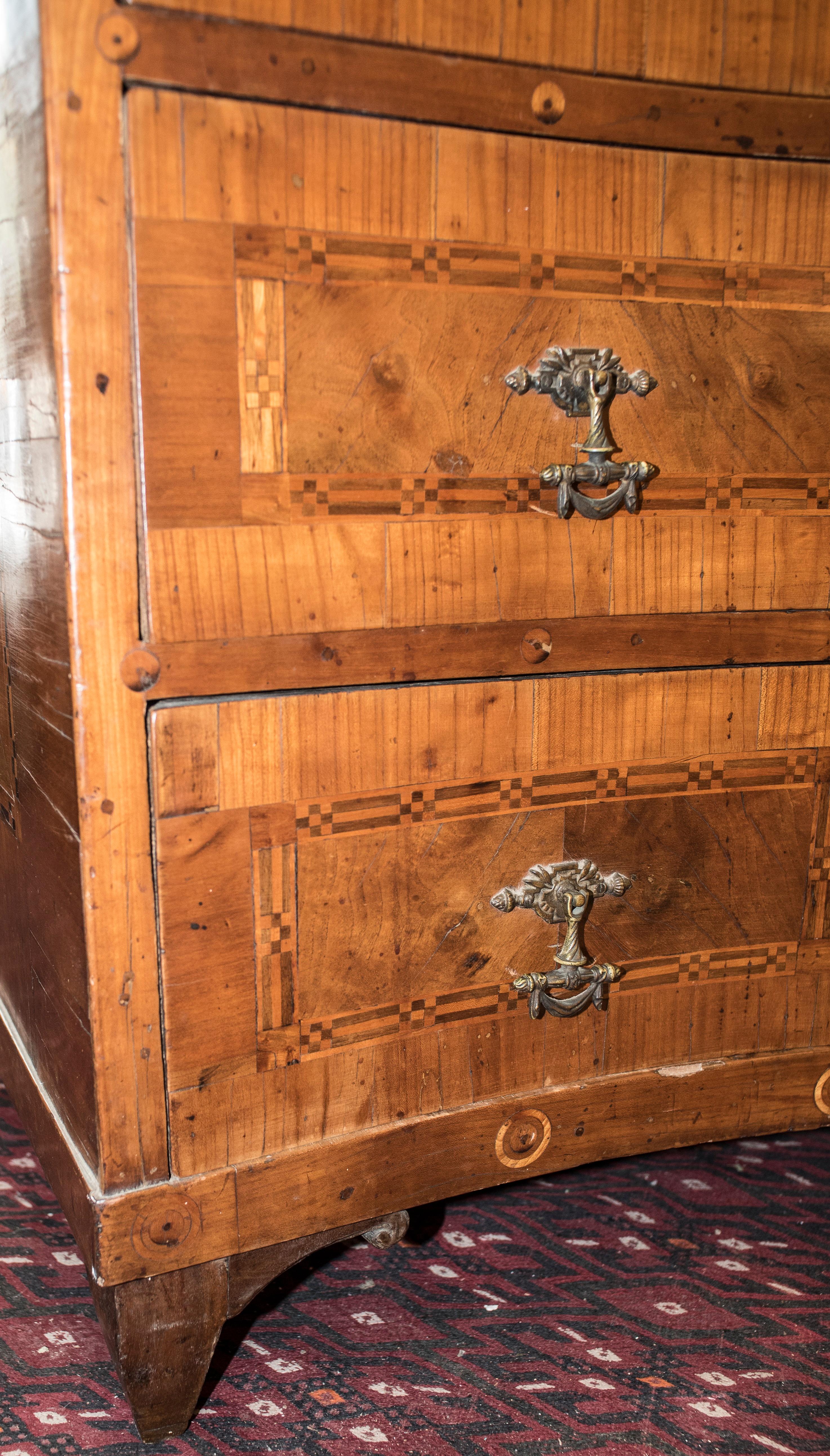 18th Century Baroque Intarsia Walnut Wood Austrian or Tyrolean Bureau, 1780 8