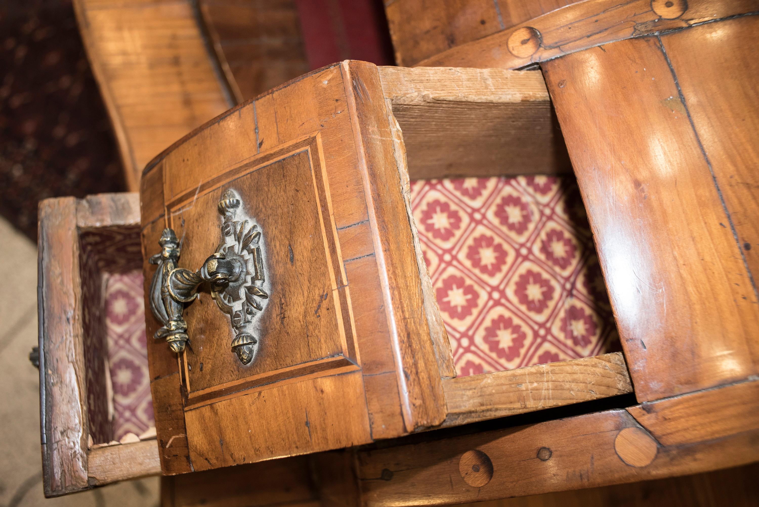 18th Century Baroque Intarsia Walnut Wood Austrian or Tyrolean Bureau, 1780 11