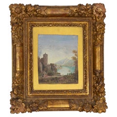 18th Century Baroque Landscape Painting of Lake Garda, Italian School