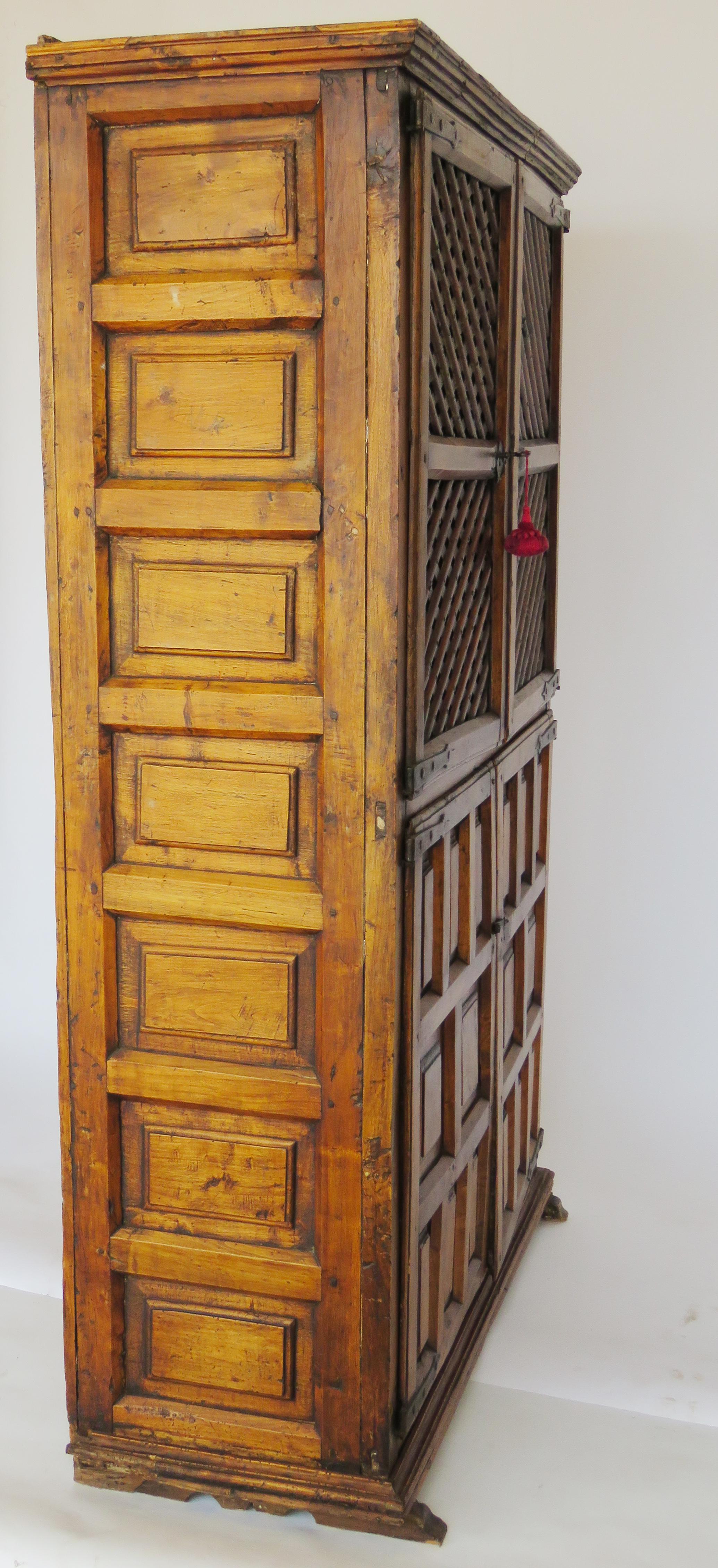 Wood 18th Century Baroque Larder Cabinet For Sale