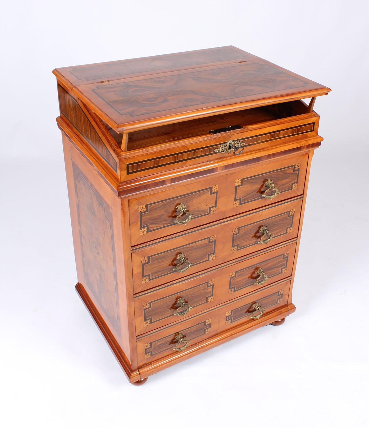 German 18th Century Baroque Multifunctional Lectern, Secretaire or Chest of Drawers