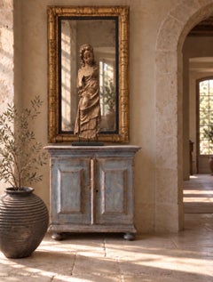 18th Century Baroque Natural Painted Buffet Originating From Sweden