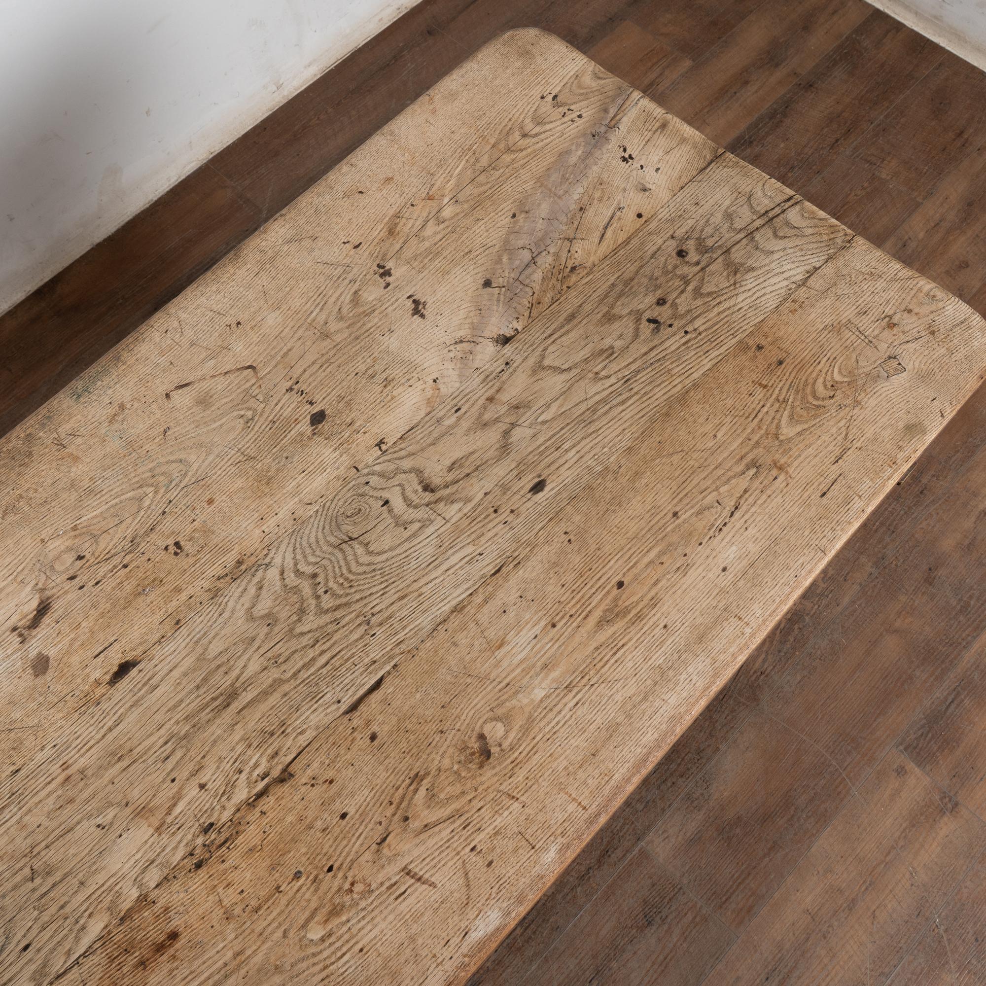 18th Century Baroque Oak Library Console Table with One Drawer For Sale 4