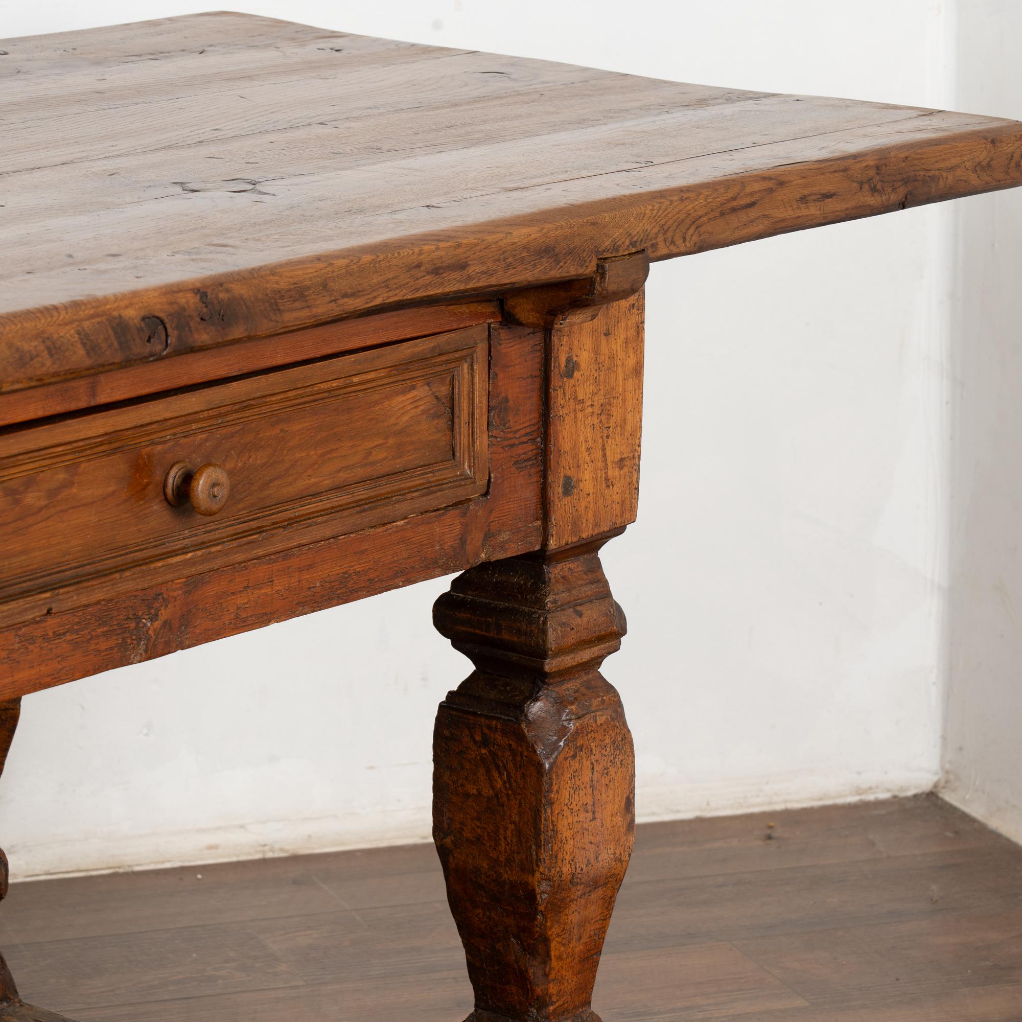 18th Century Baroque Oak Library Table Console, Denmark For Sale 6