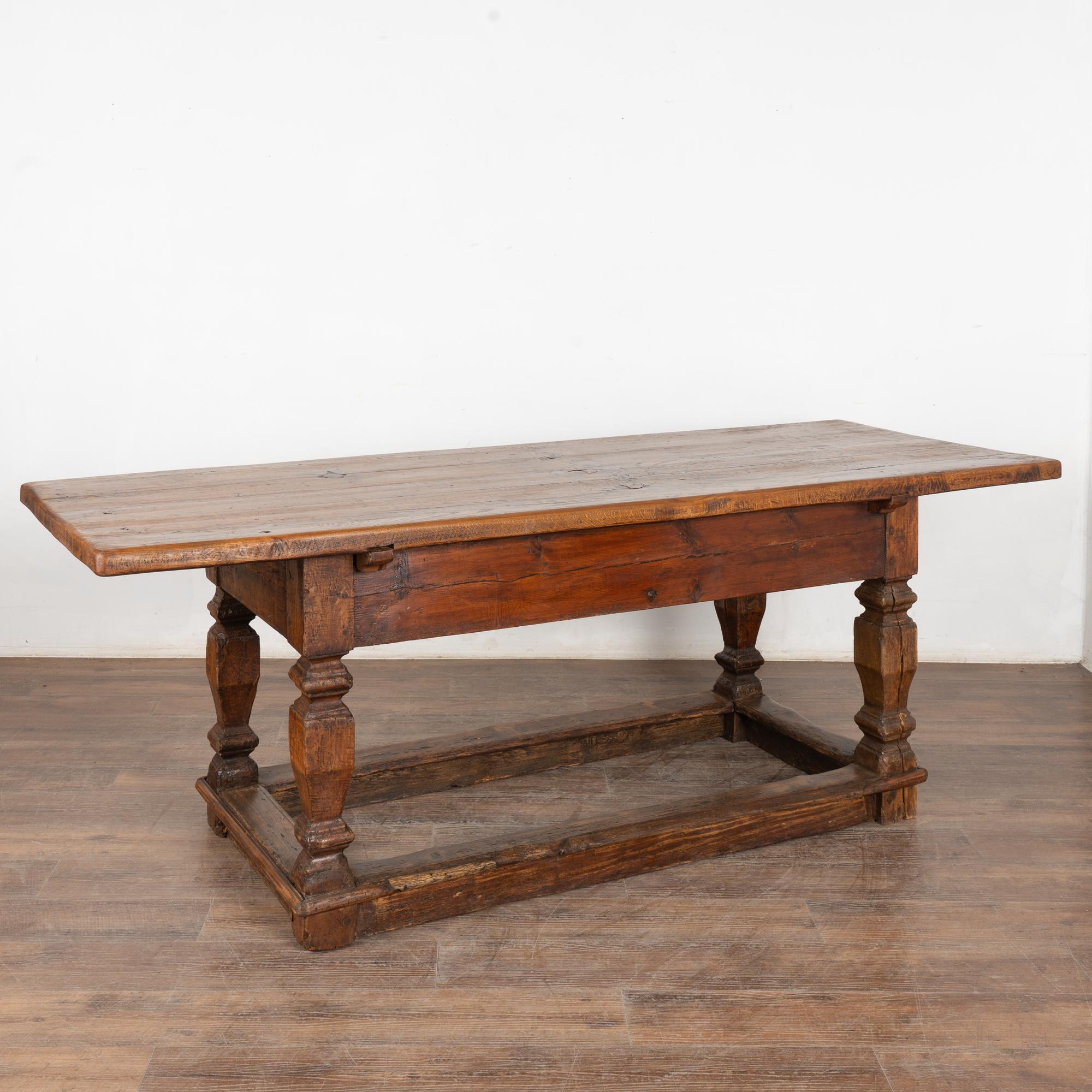 18th Century Baroque Oak Library Table Console, Denmark For Sale 9