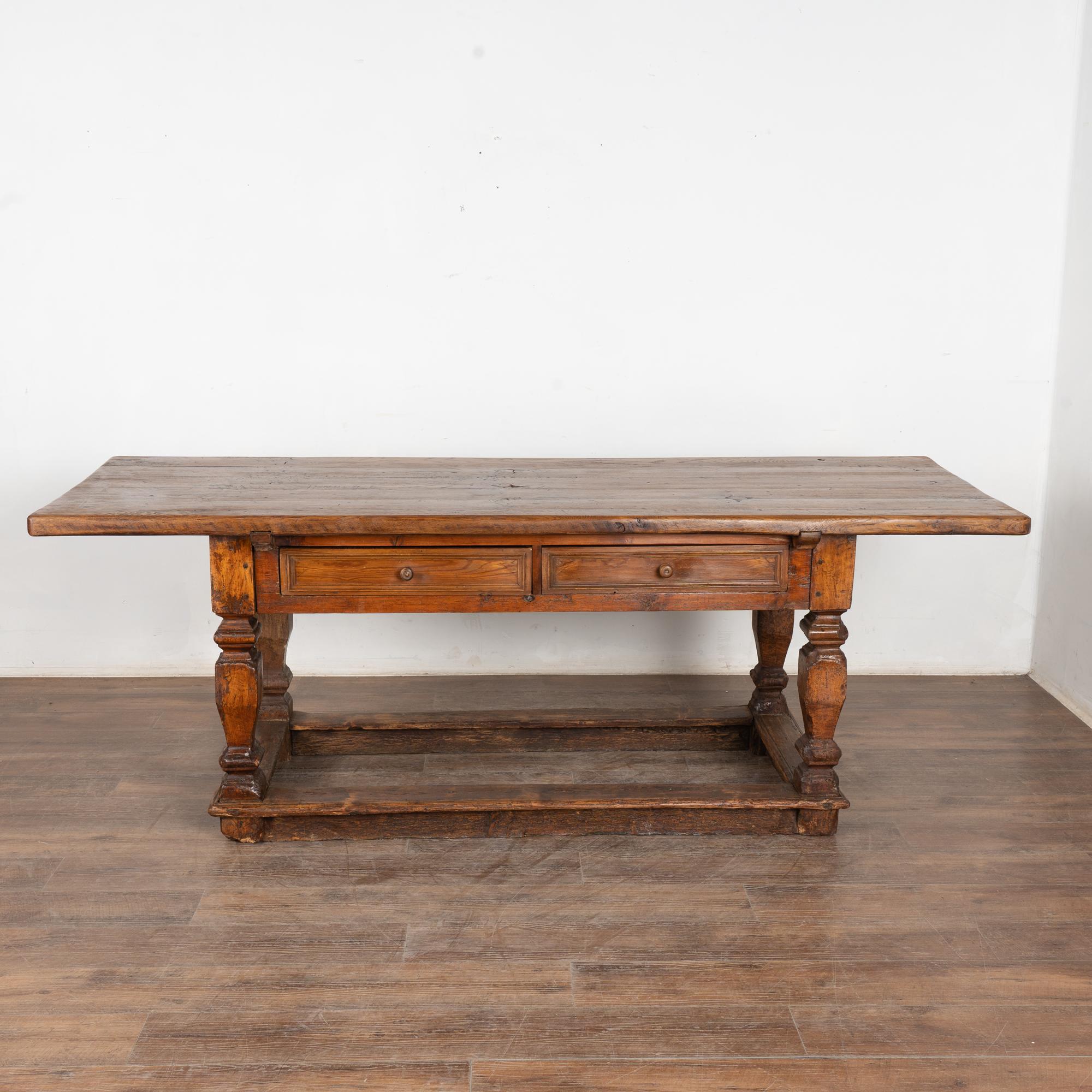 18th Century Baroque Oak Library Table Console, Denmark In Good Condition For Sale In Round Top, TX