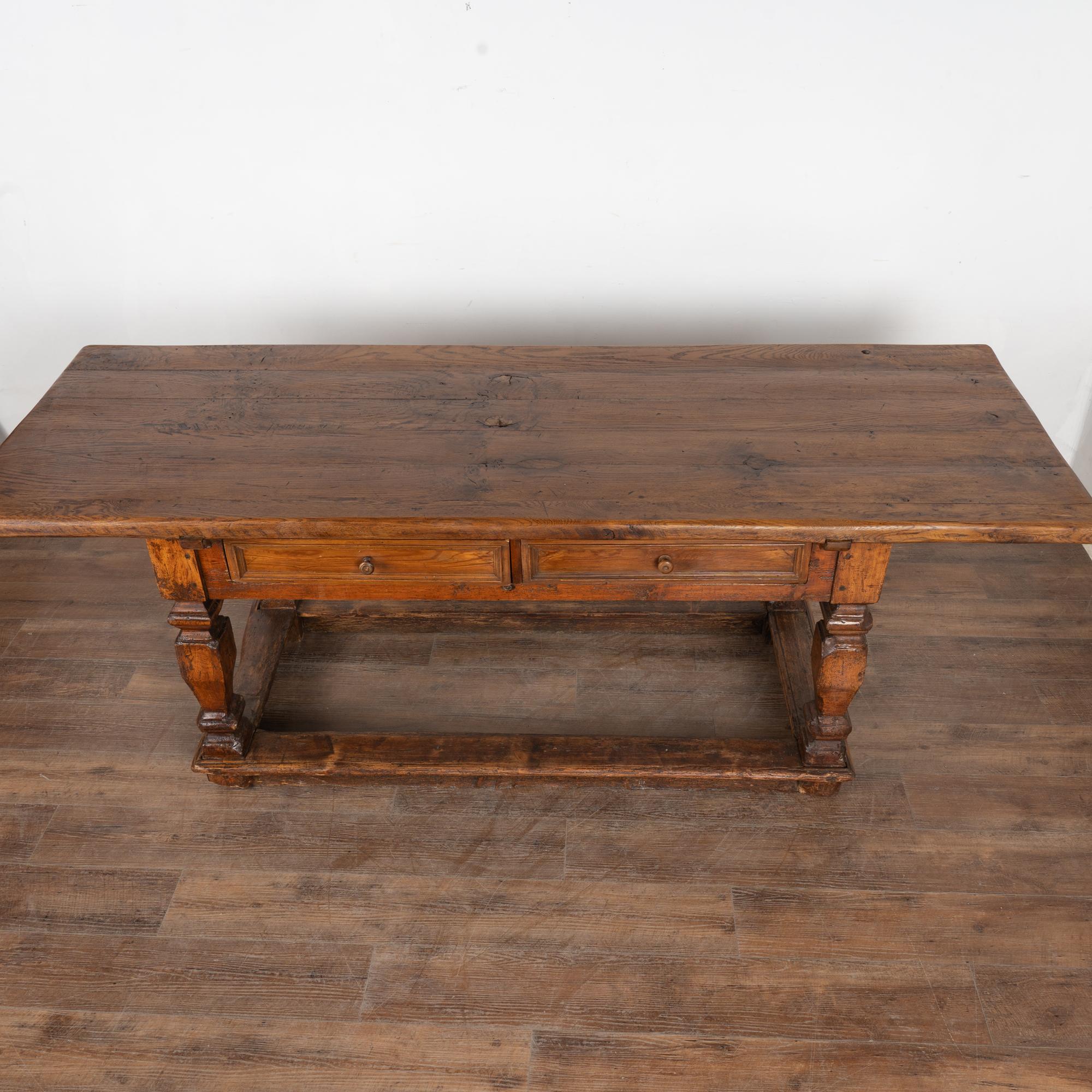 18th Century Baroque Oak Library Table Console, Denmark For Sale 1