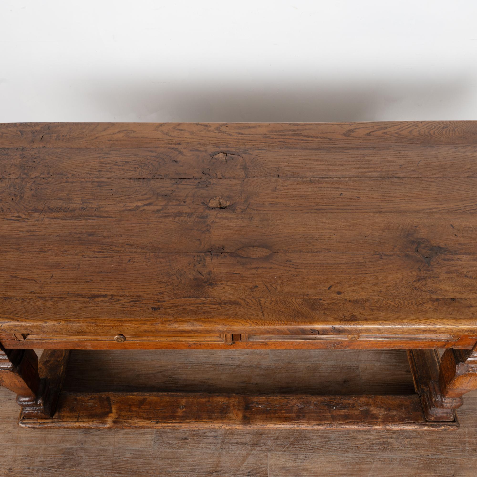 18th Century Baroque Oak Library Table Console, Denmark For Sale 2