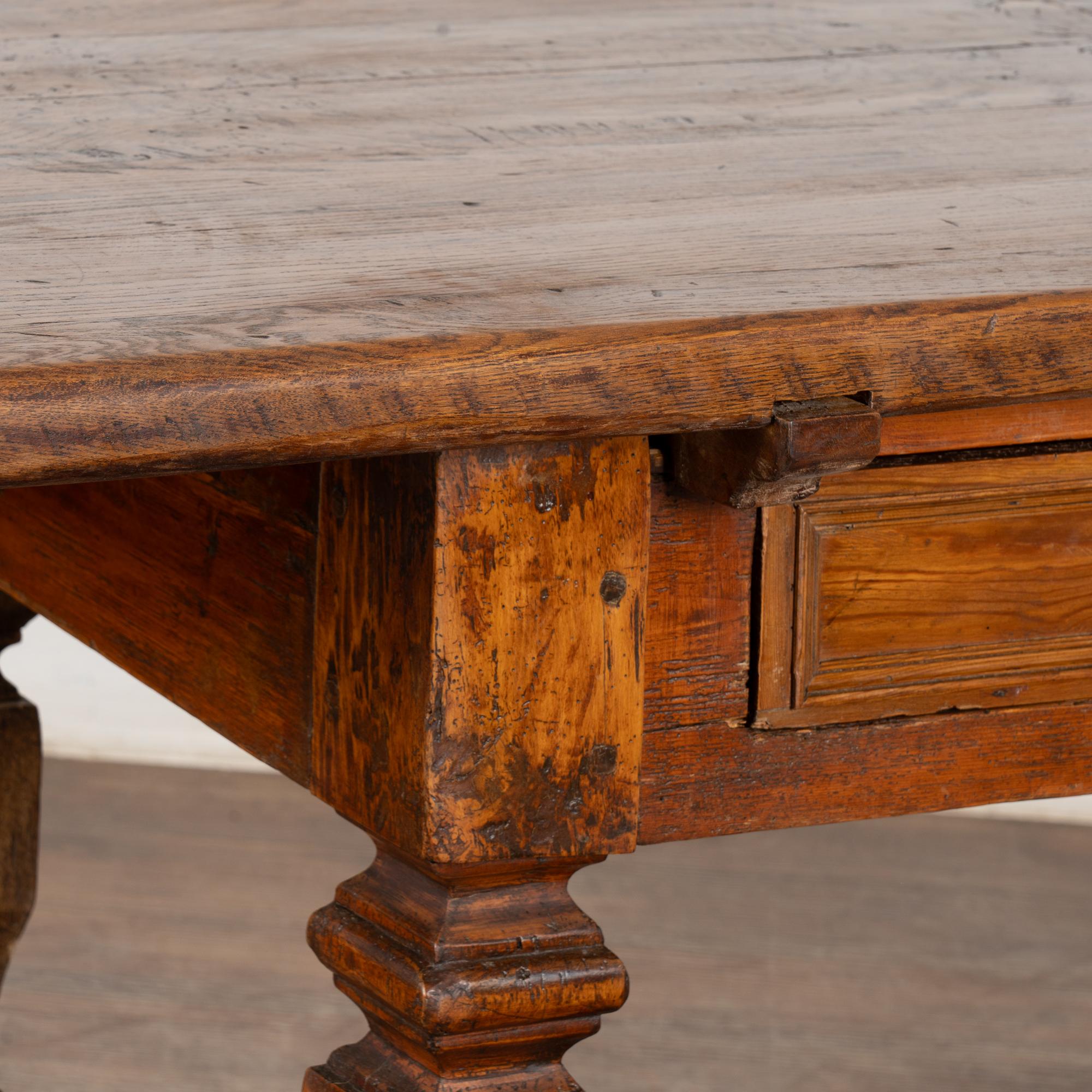 18th Century Baroque Oak Library Table Console, Denmark For Sale 5