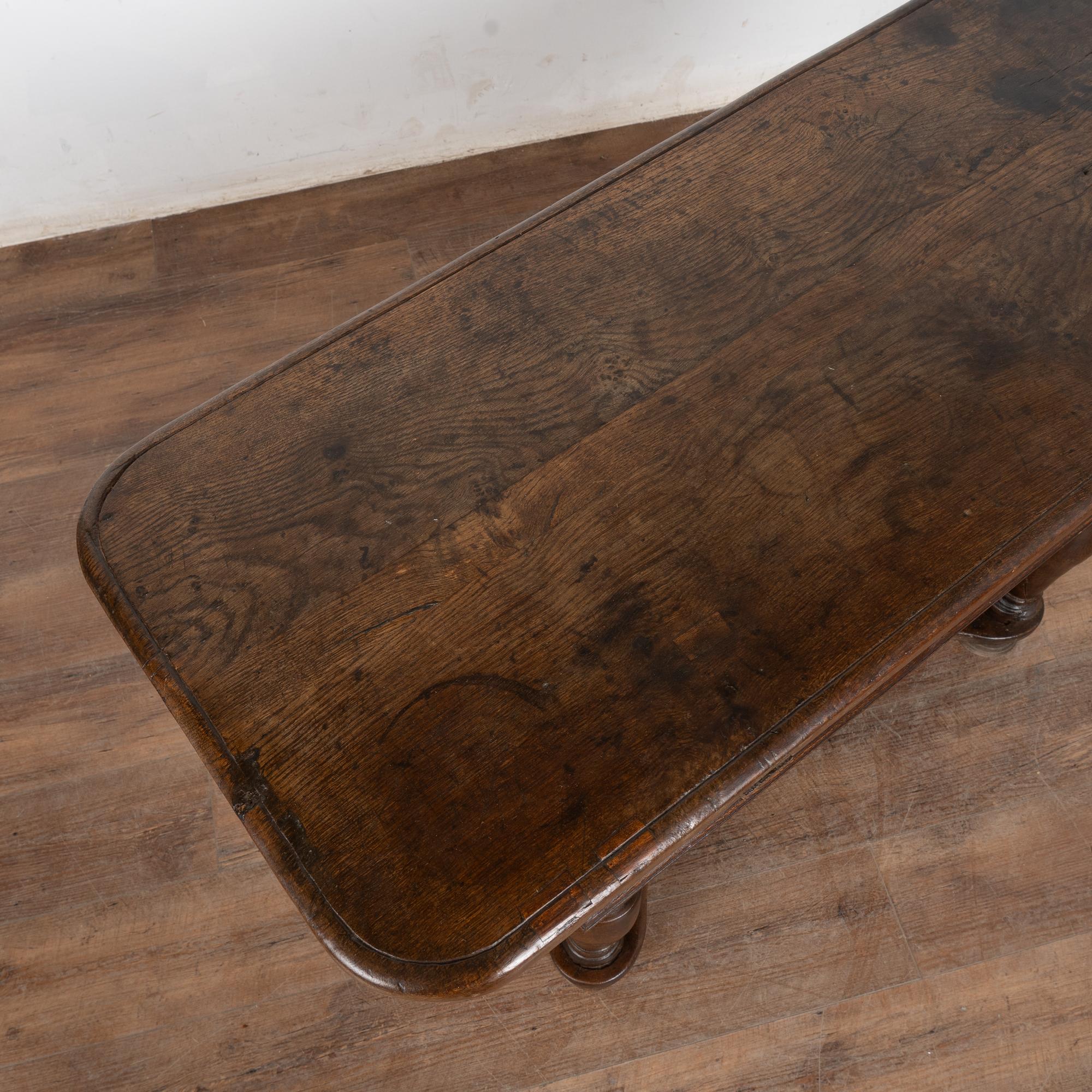 18th Century Baroque Oak Side Table Console with Drawers, Denmark For Sale 2