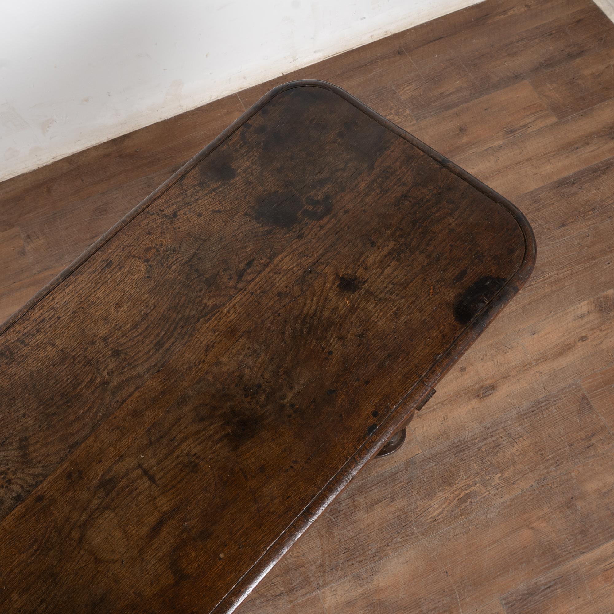18th Century Baroque Oak Side Table Console with Drawers, Denmark For Sale 4