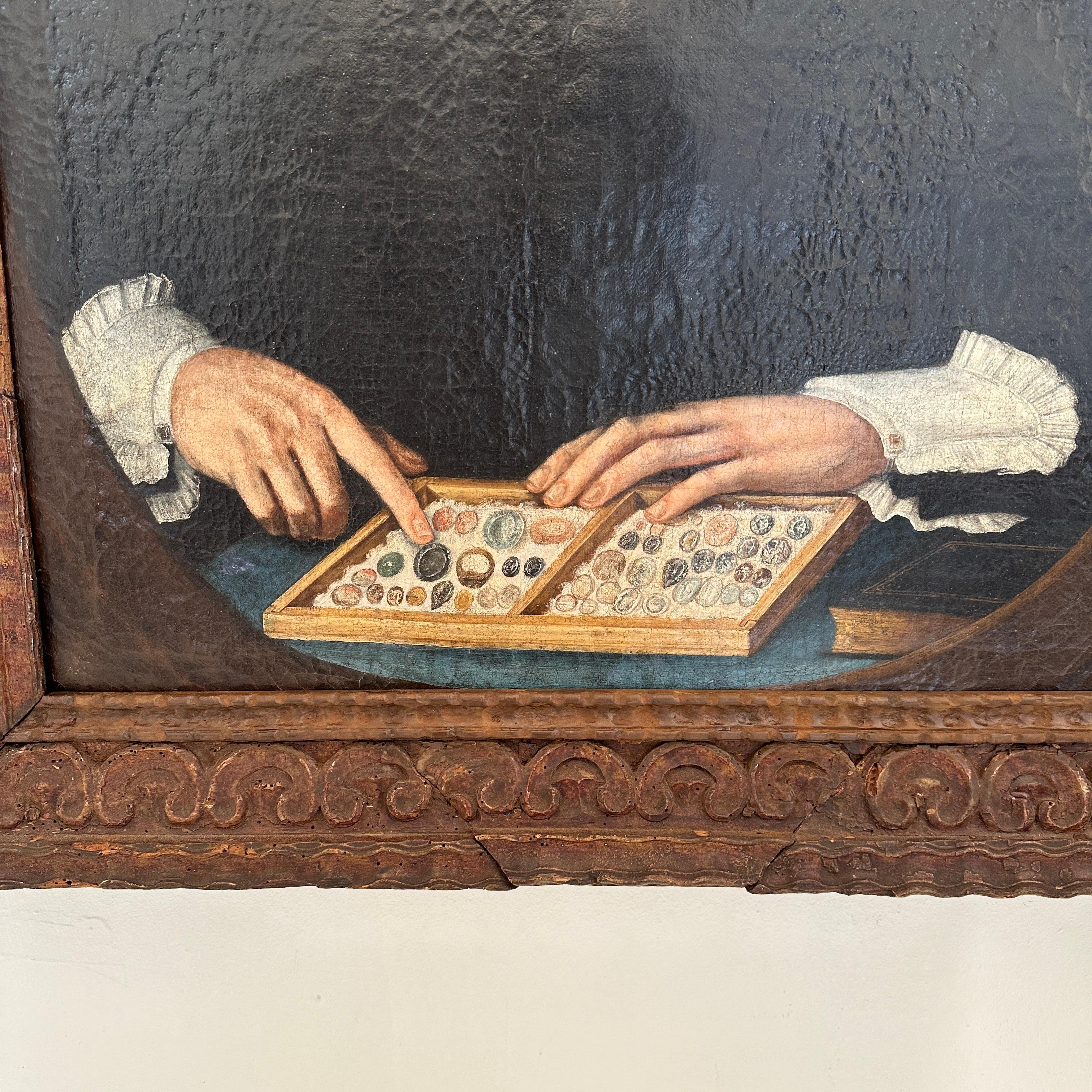 Óleo barroco del siglo XVIII Retrato de un comerciante de piedra, 1783 Alemán en venta