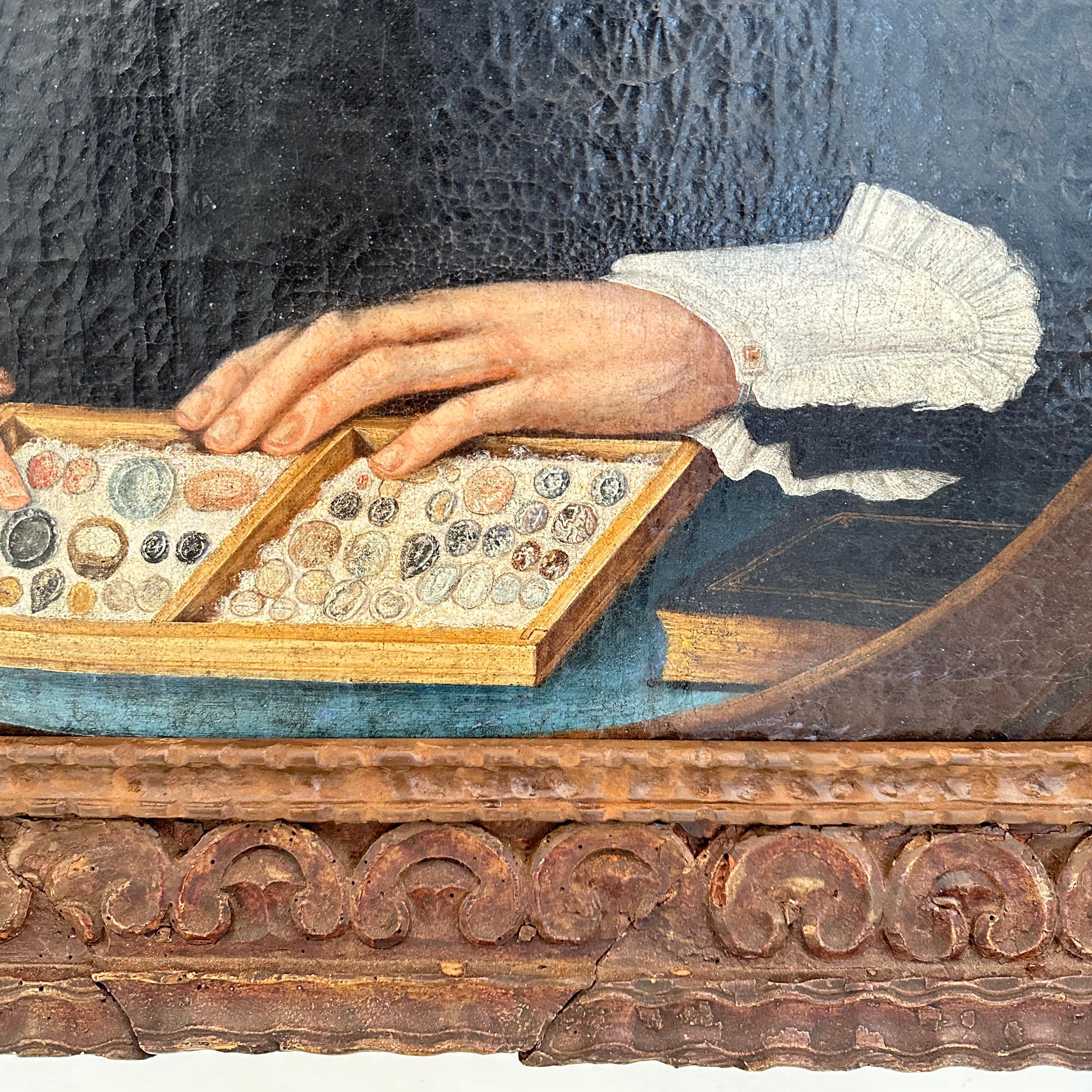 Óleo barroco del siglo XVIII Retrato de un comerciante de piedra, 1783 en Bueno estado para la venta en Berlin, DE