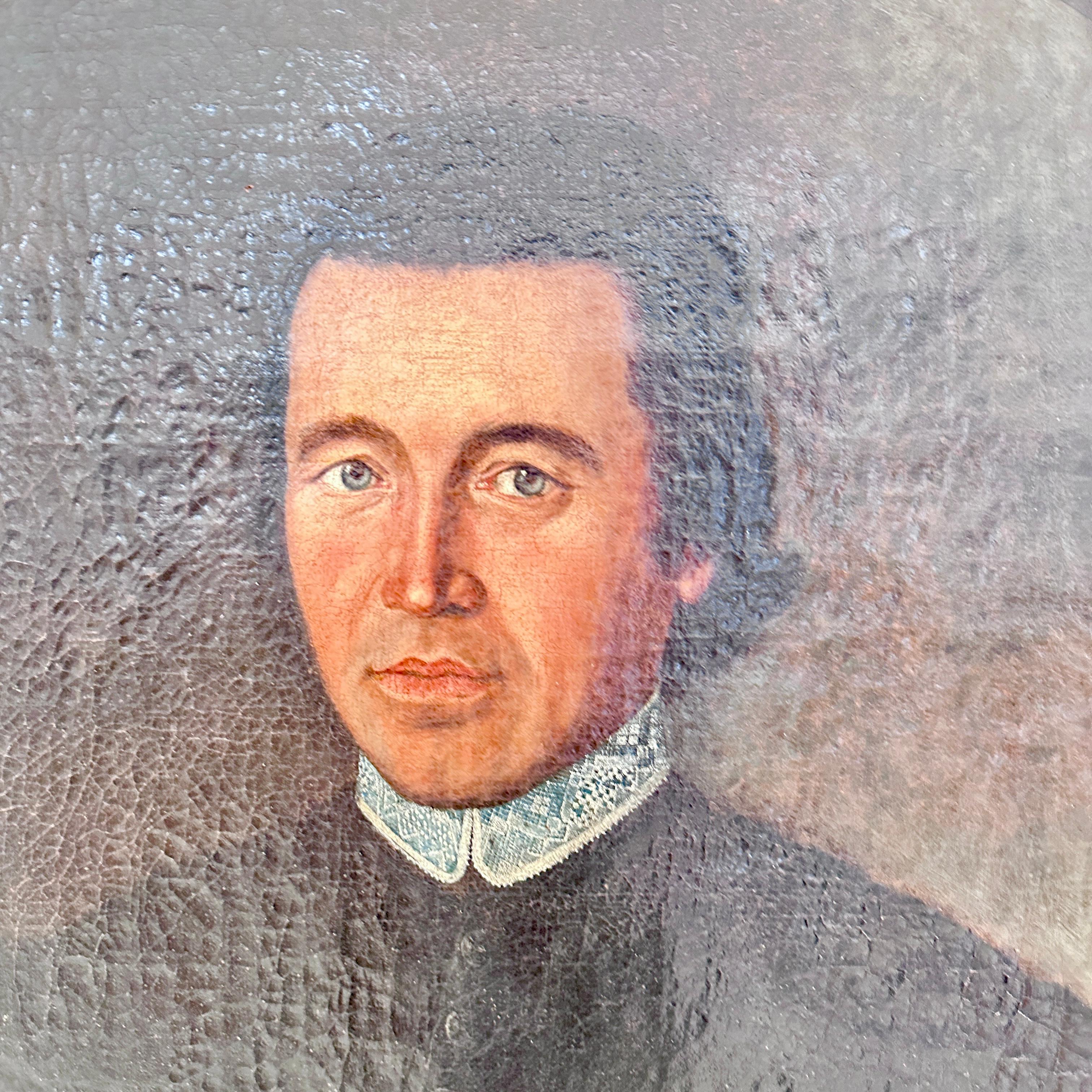 Óleo barroco del siglo XVIII Retrato de un comerciante de piedra, 1783 finales del siglo XVIII en venta