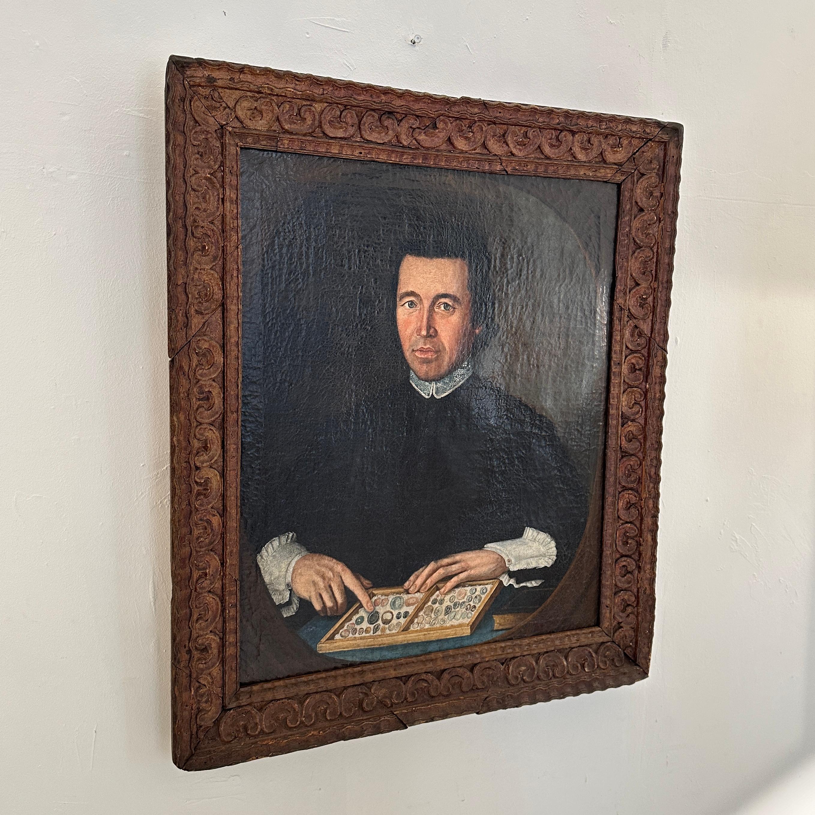 Óleo barroco del siglo XVIII Retrato de un comerciante de piedra, 1783 en venta 1