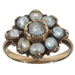 Used 18th Century Baroque Pearls Gold Fede Ring