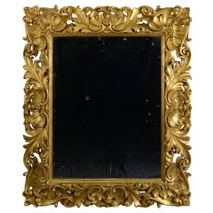18th Century, Baroque Period Carved Giltwood Mirror