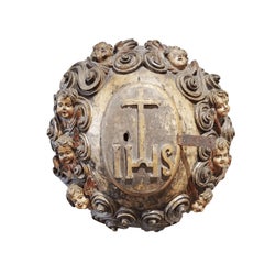 18th Century Baroque Polychrome and Giltwood Altar Tabernacle with Carved Angels