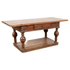 18th Century Baroque Refectory Library Table, Denmark