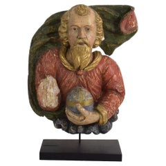 18th Century Baroque Religious French Panel of Father God