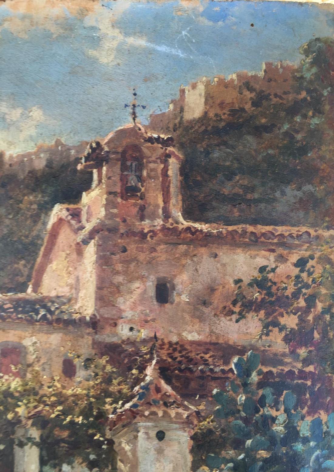 18th Century Baroque Sanctuary Oil on Wood Panel, Spain For Sale 1