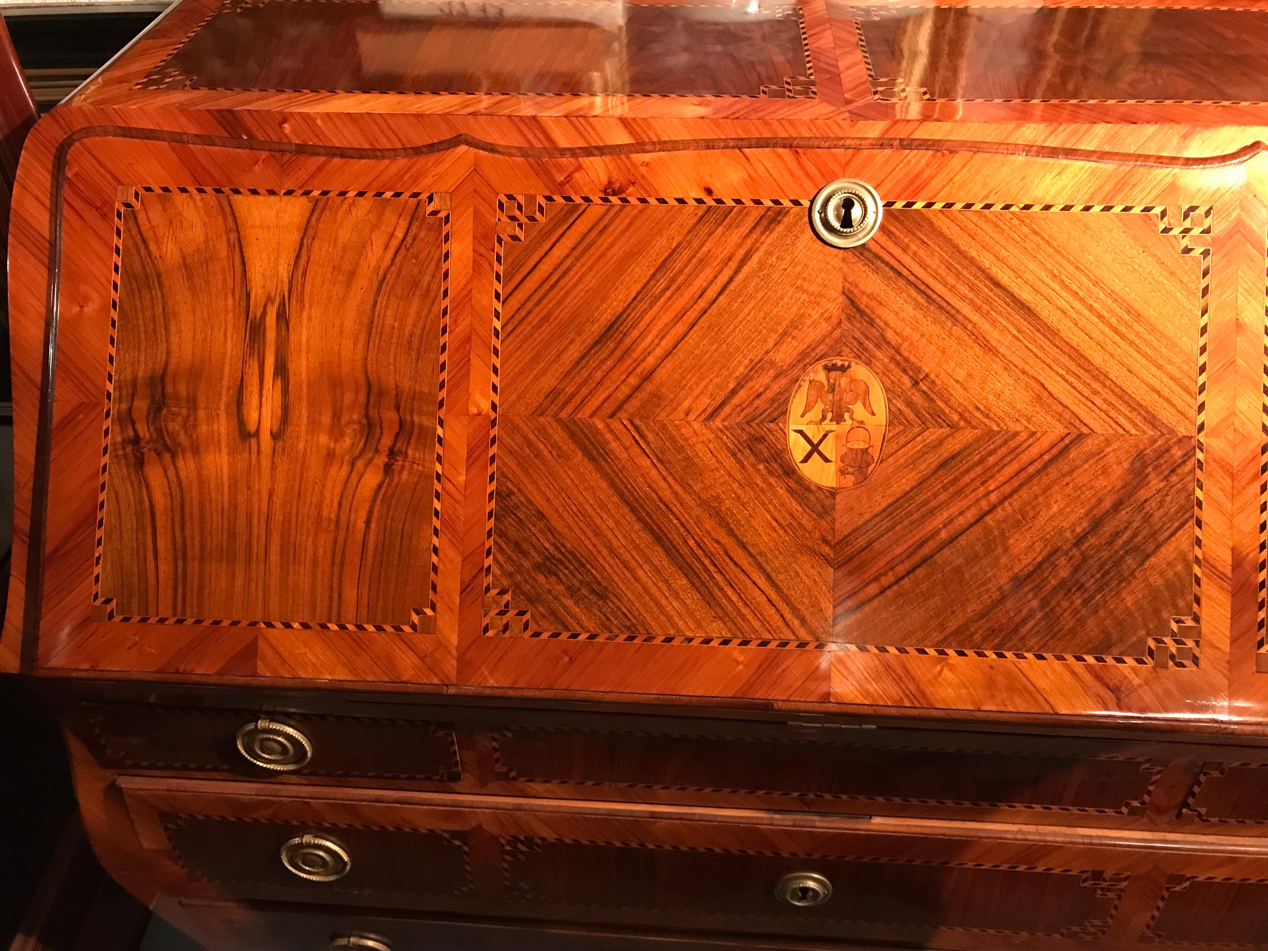 Secretaire barroco del siglo XVIII, Alemania del Sur, 1750-1760 en Bueno estado para la venta en Belmont, MA