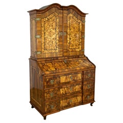18th Century Baroque Secretaire/ Writing Cabinet Nutwood, Germany ca. 1770