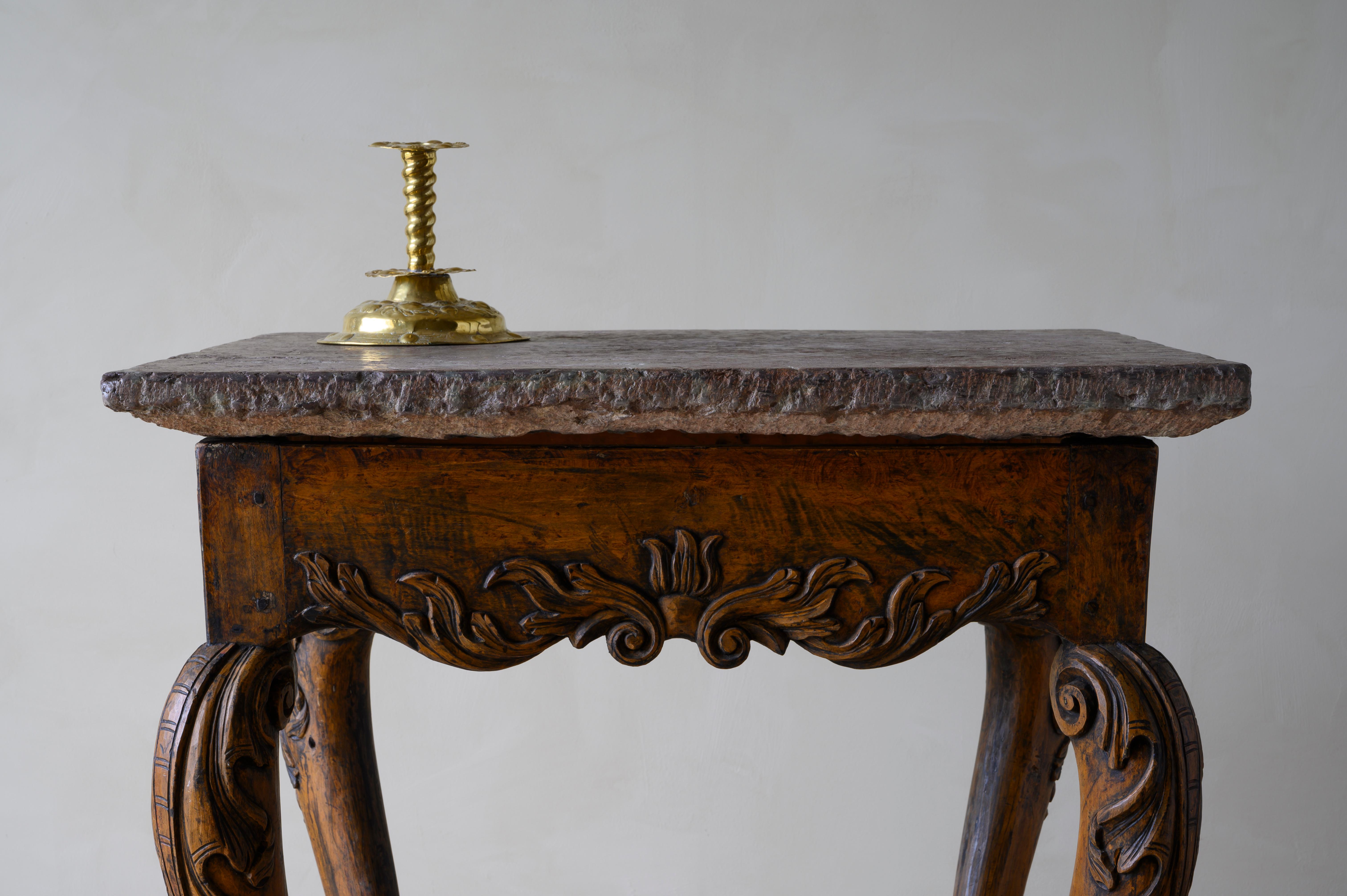 18th Century and Earlier 18th Century Baroque Stone Top Table