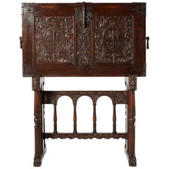 18th Century Baroque Style Cabinet on Stand / Bargueno / Vargueno