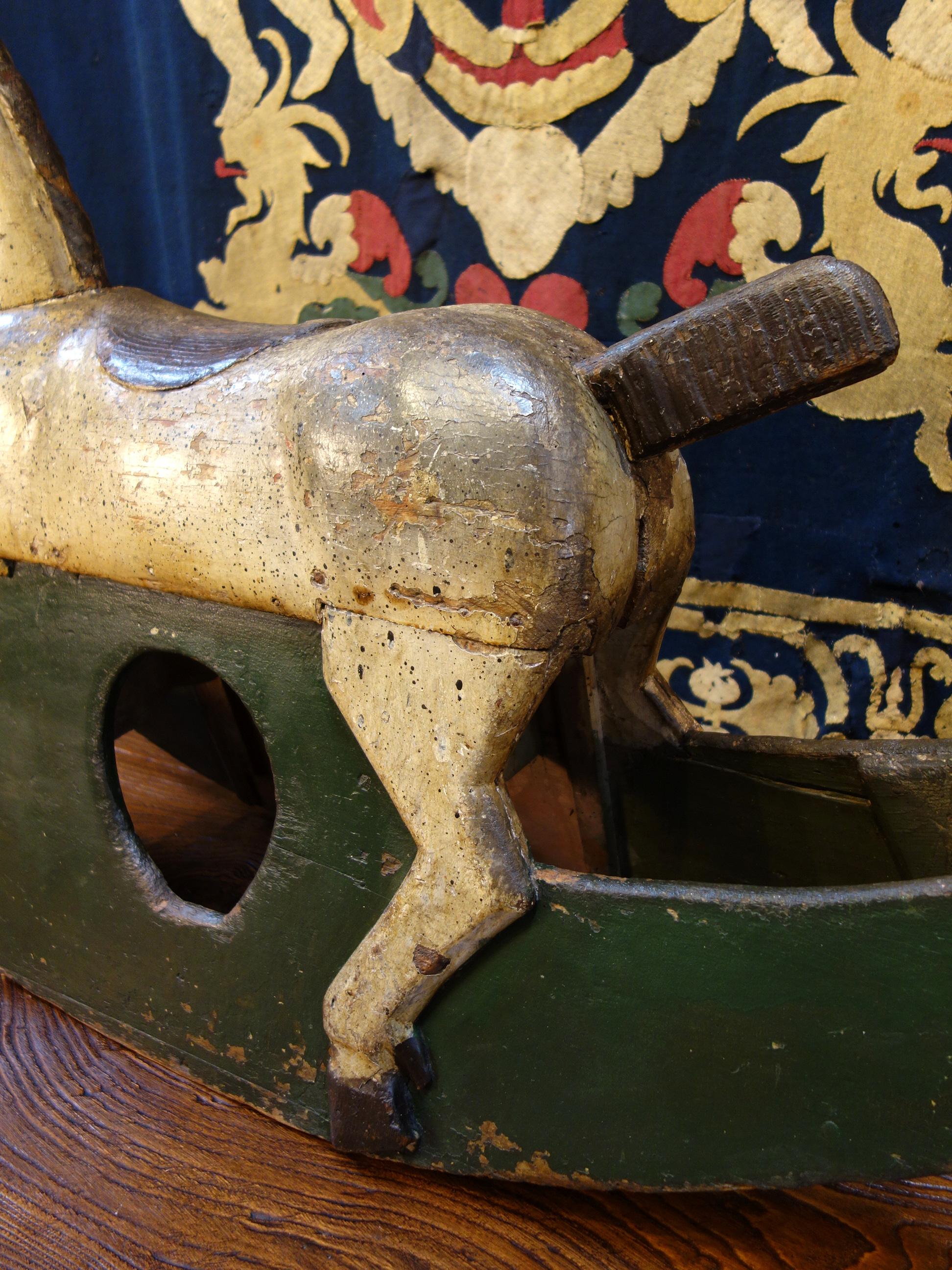 18th Century Baroque Style Painted Wood Rocking Horse, circa 1760 9