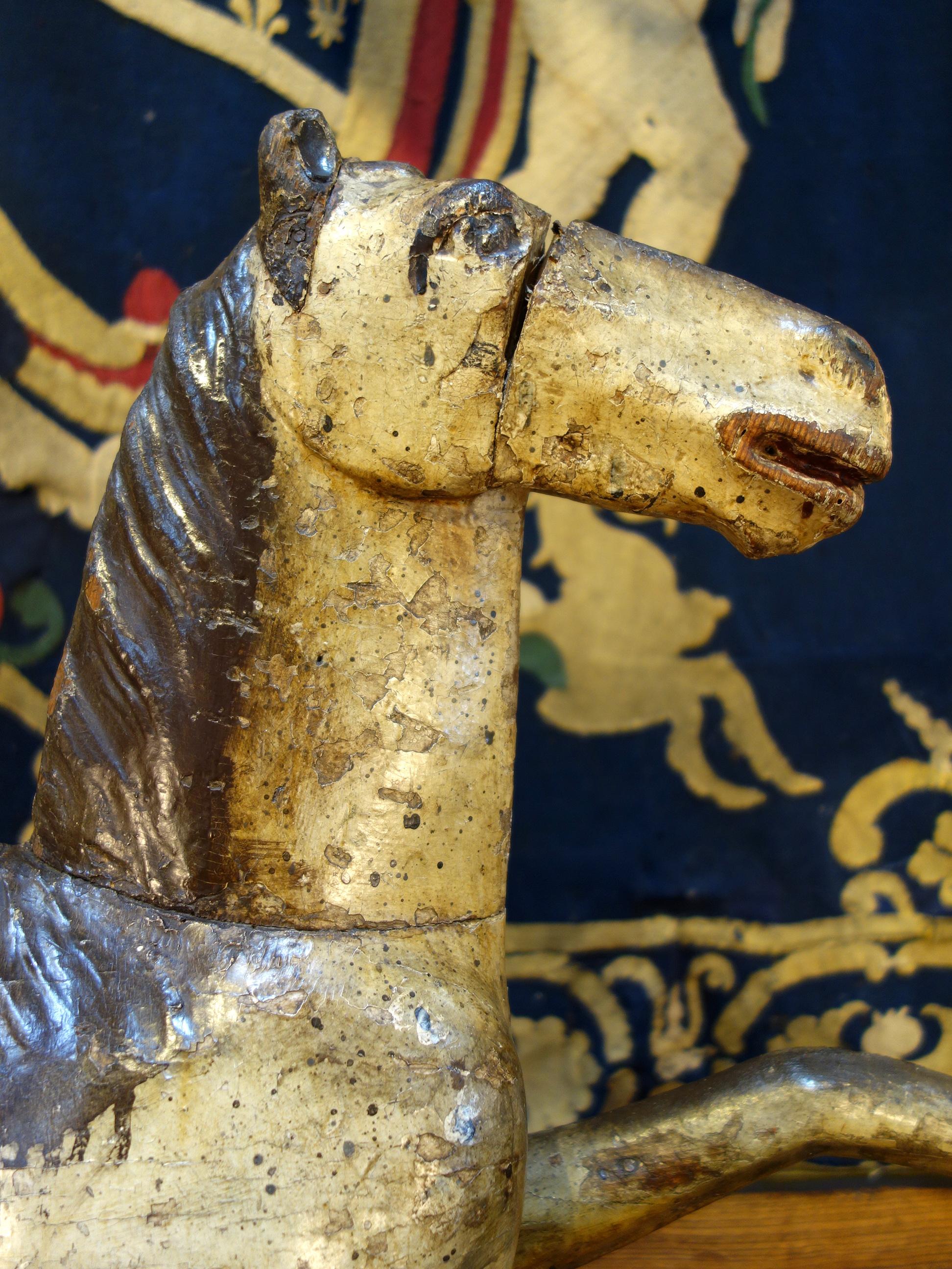 18th Century Baroque Style Painted Wood Rocking Horse, circa 1760 2