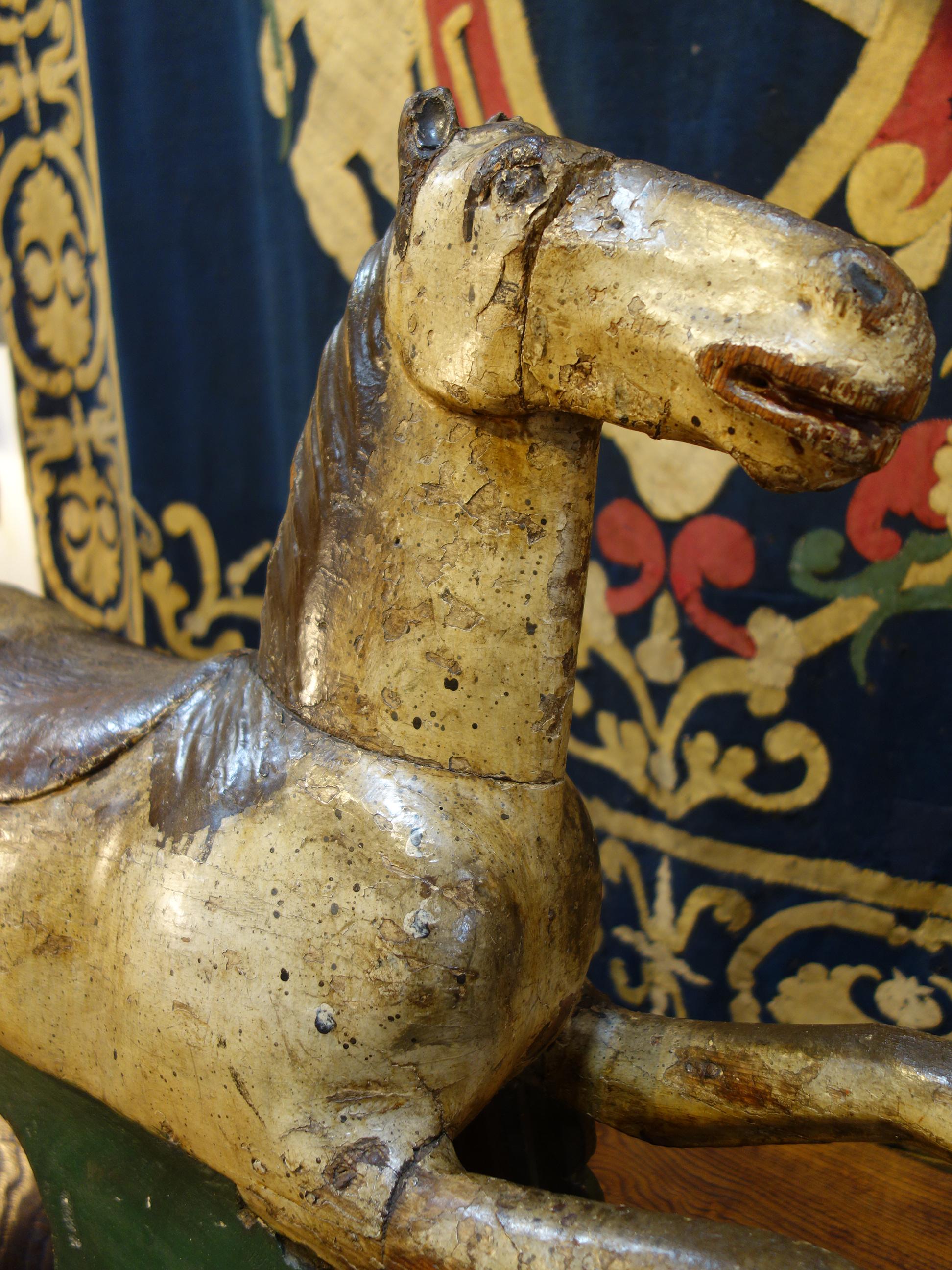 18th Century Baroque Style Painted Wood Rocking Horse, circa 1760 4