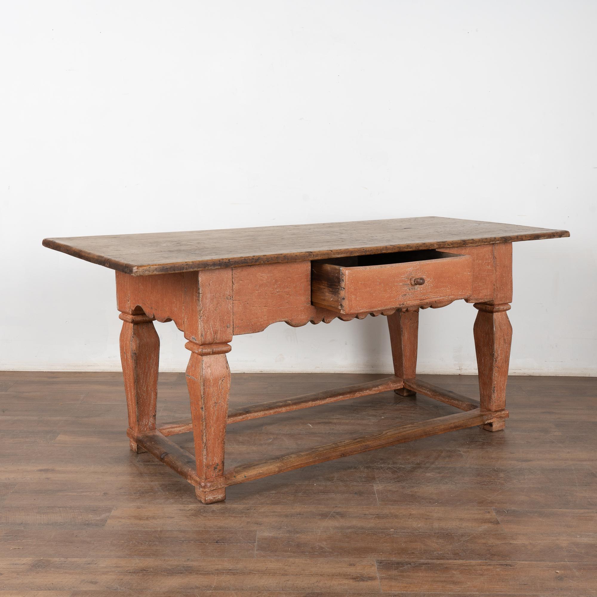 18th Century Baroque Swedish Oak Library Table Console In Good Condition In Round Top, TX