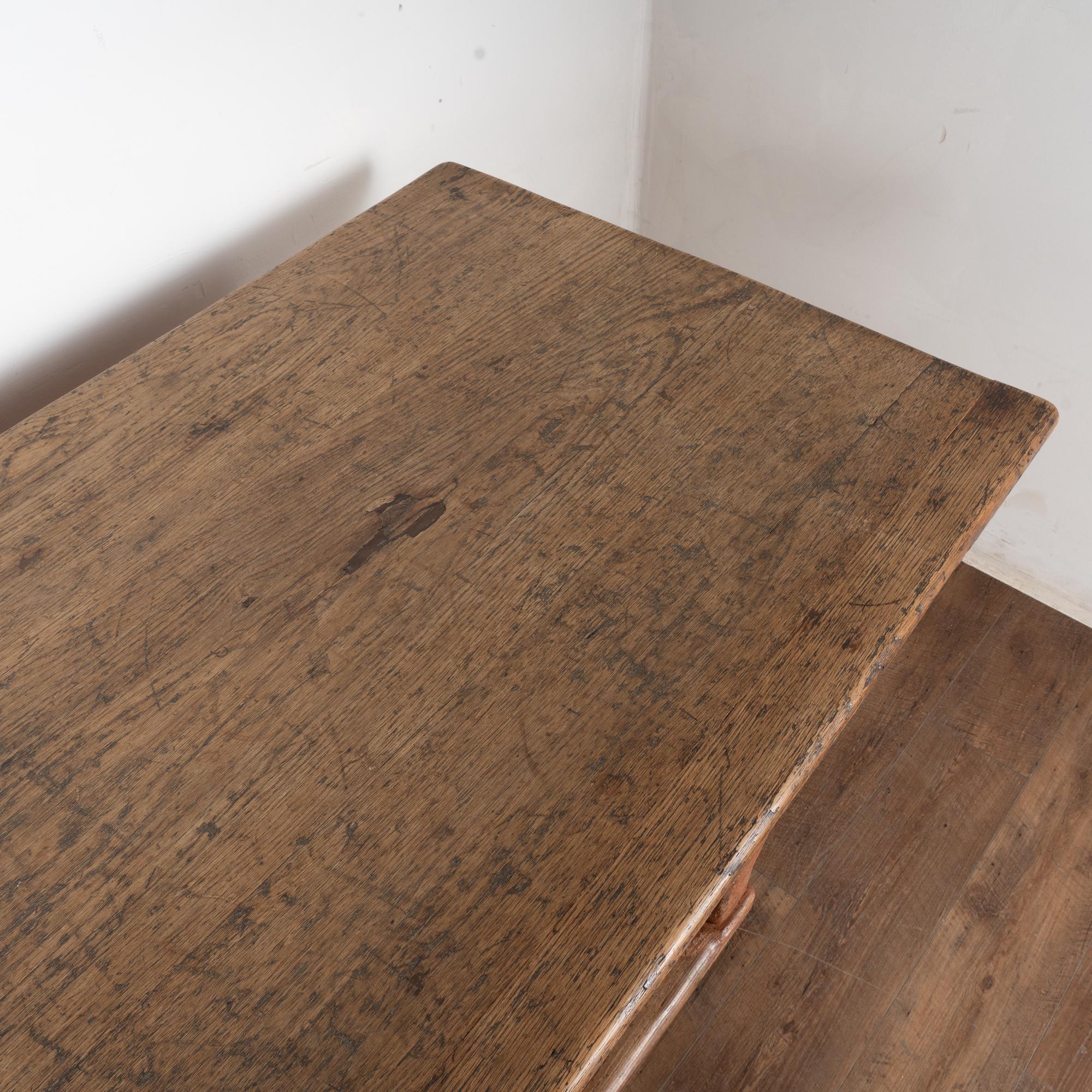 18th Century Baroque Swedish Oak Library Table Console 5