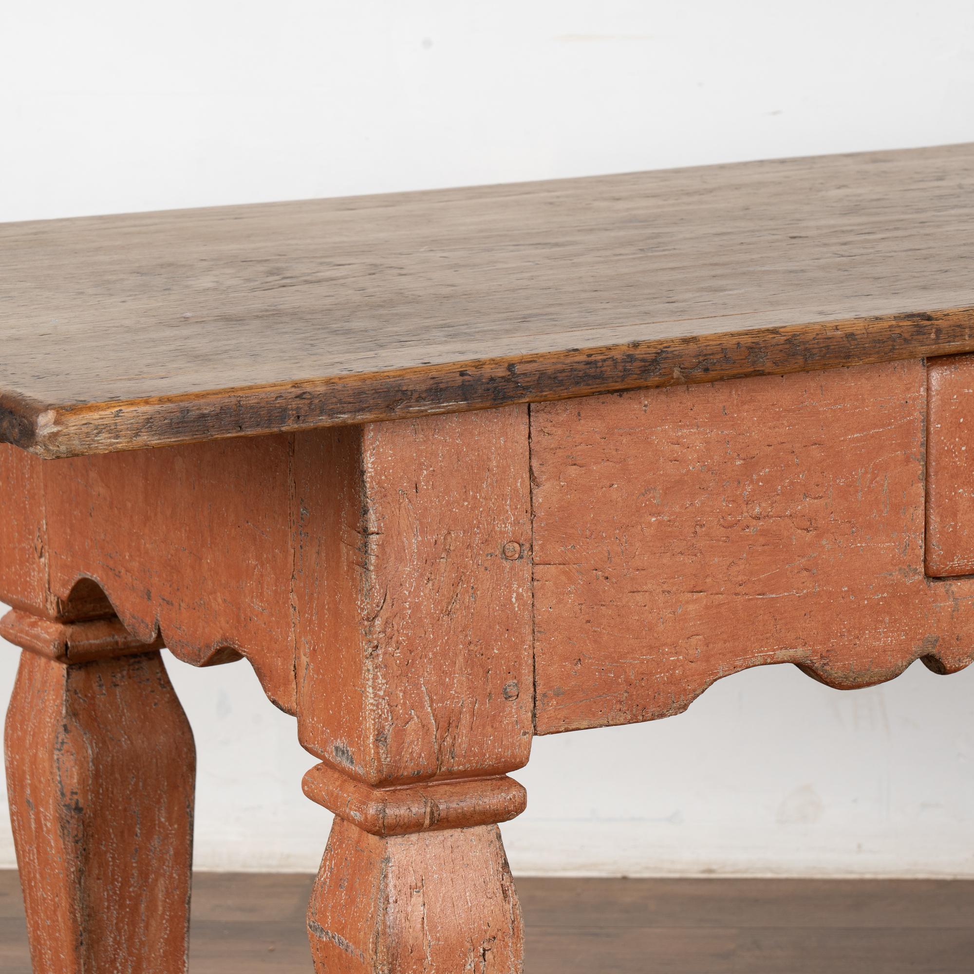18th Century Baroque Swedish Oak Library Table Console 6