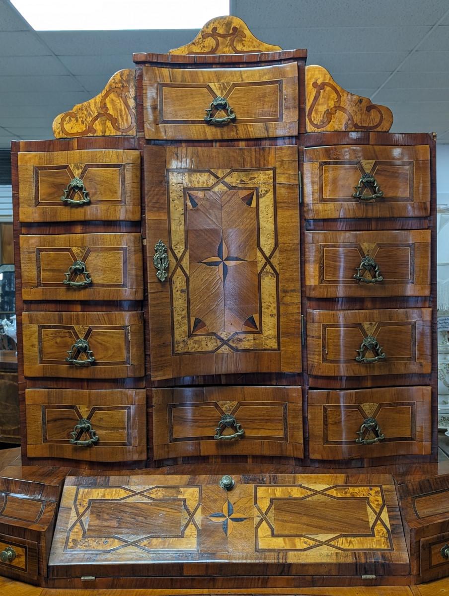 Wood 18th Century Baroque Tabernacle Secretaire For Sale