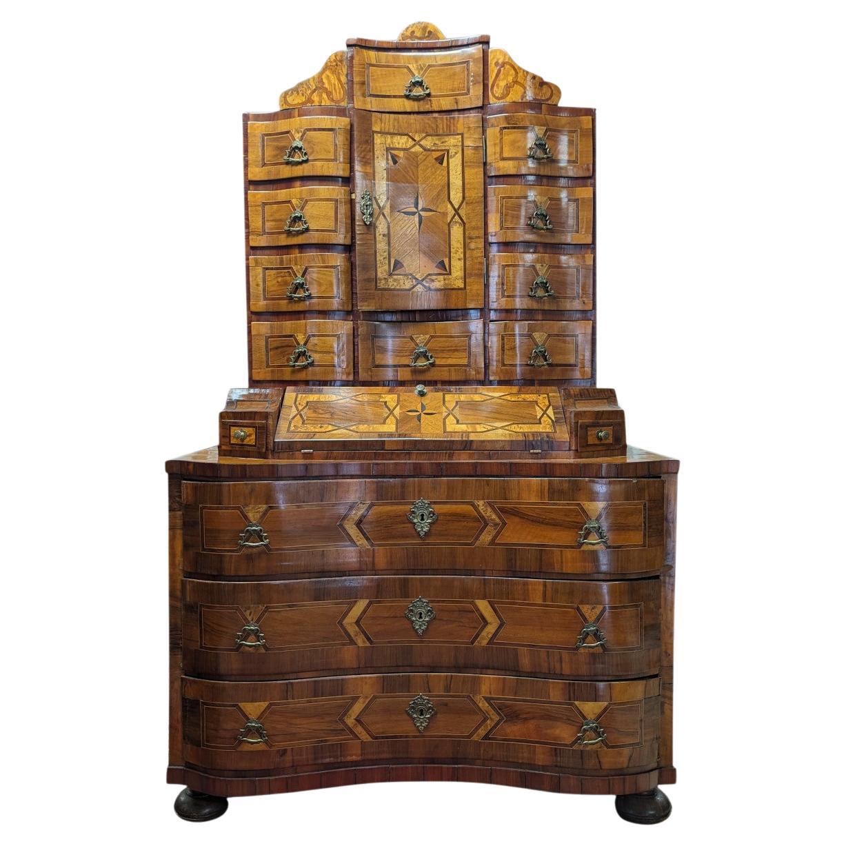 18th Century Baroque Tabernacle Secretaire For Sale