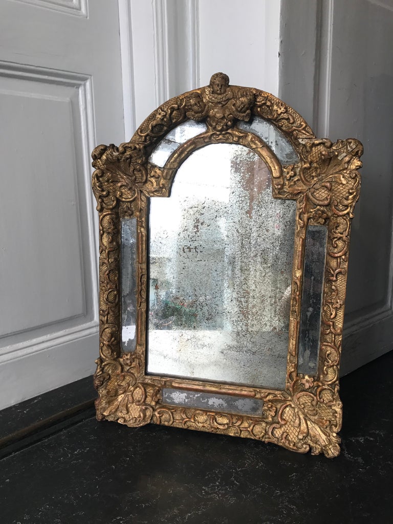 18th Century Baroque Wall Mirror With Cherubs at 1stDibs