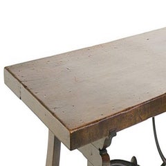 18th Century Baroque Walnut and Wrought Iron Spanish Table