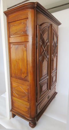18th Century Baroque Walnut Inlaid Armoire
