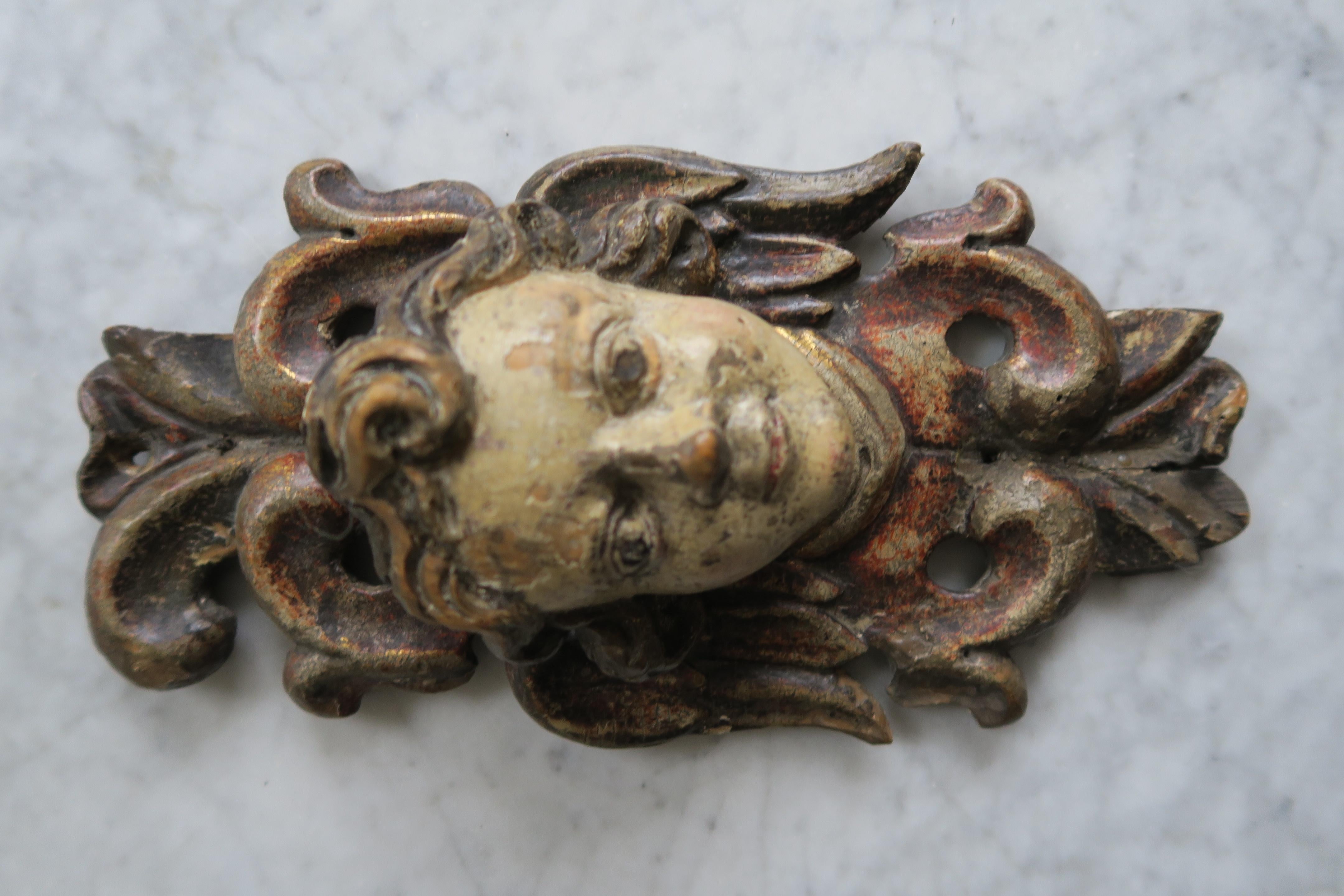Barocco Testa d'angelo intagliata in Wood del XVIII secolo in vendita