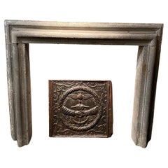 18th Century Basalt Italian "Frame" Fireplace Mantle