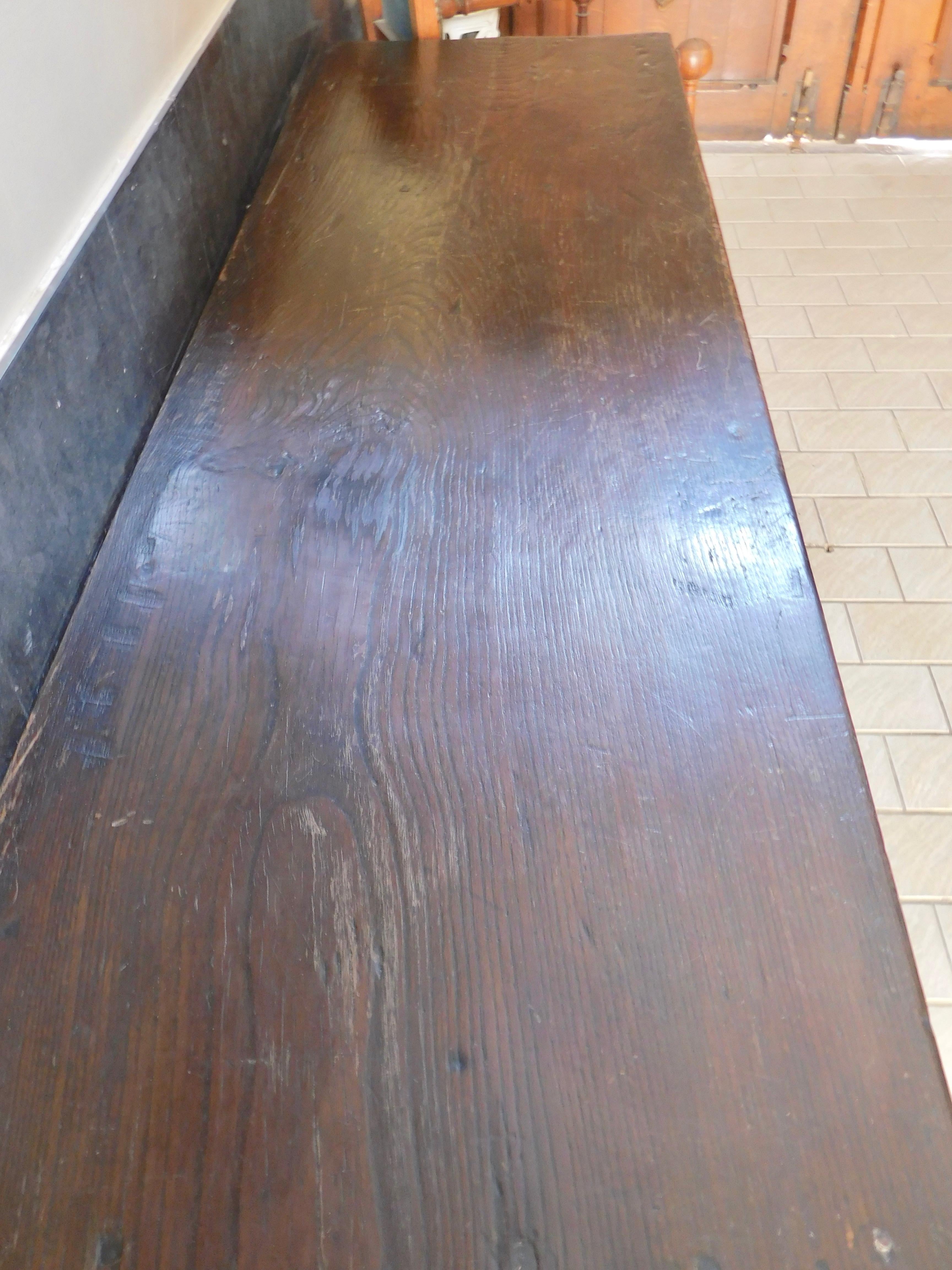 French 18th Century Basque Dark Oak Refectory Table with Two Drawers For Sale